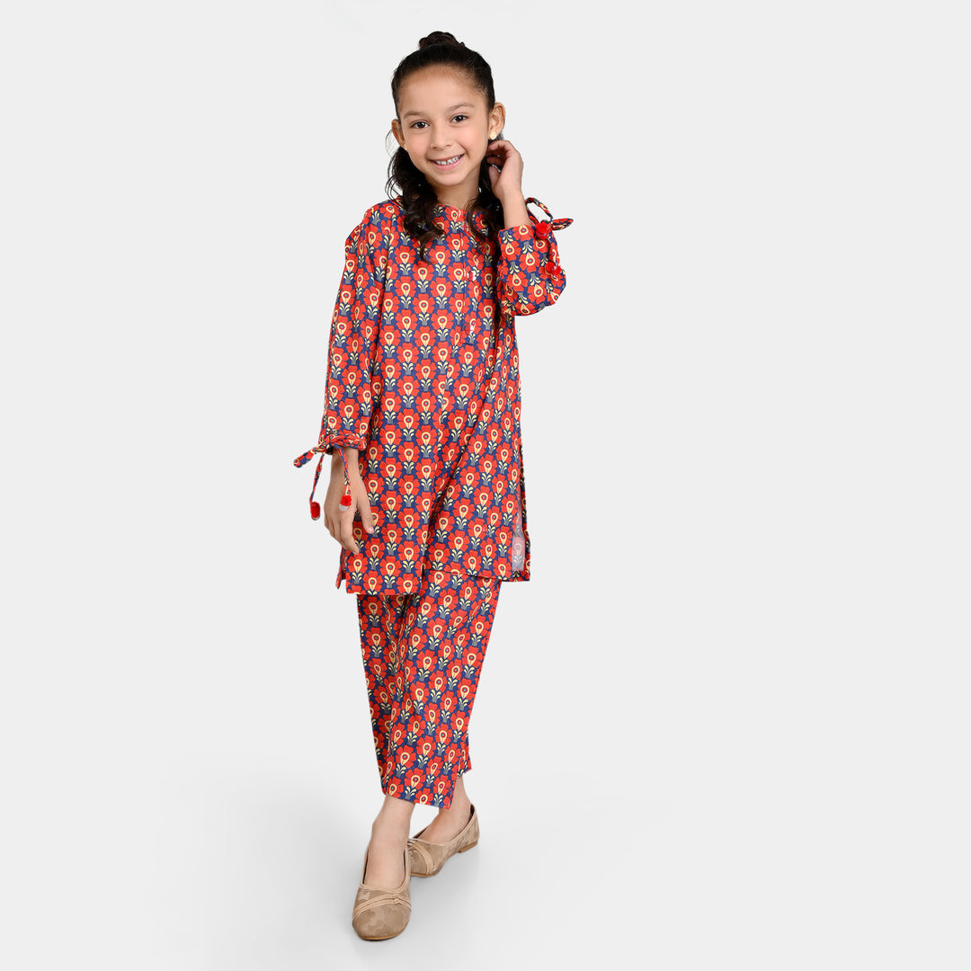 Girls khaddar 2Pcs suit Flow-Multi