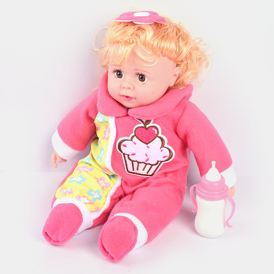 Stuff Doll With Light & Sound Feeder | PINK