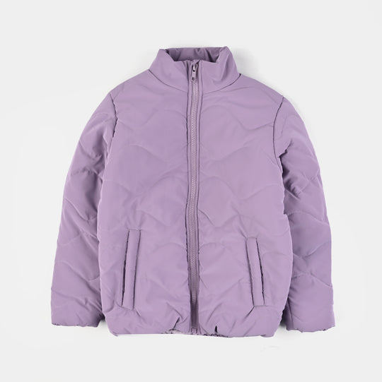 Girls Quilted Jacket F/S-Purple