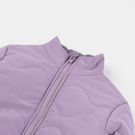Girls Quilted Jacket F/S-Purple