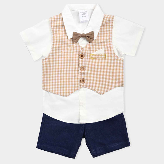 Infant Boys Cotton Interlock Suit -L.B Check