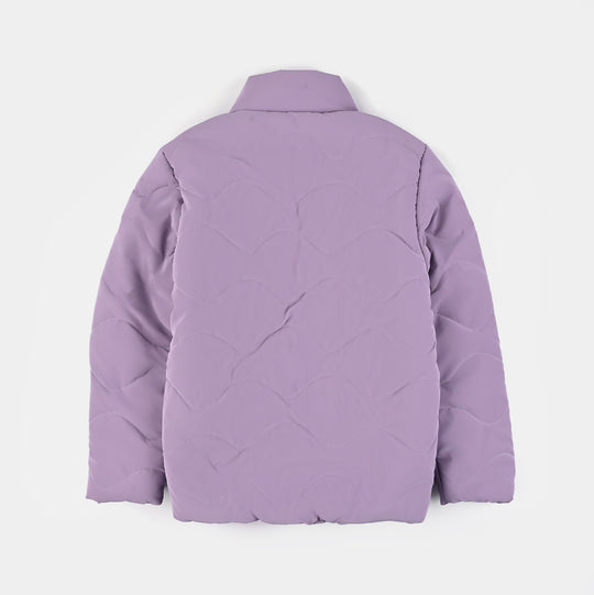 Girls Quilted Jacket F/S-Purple