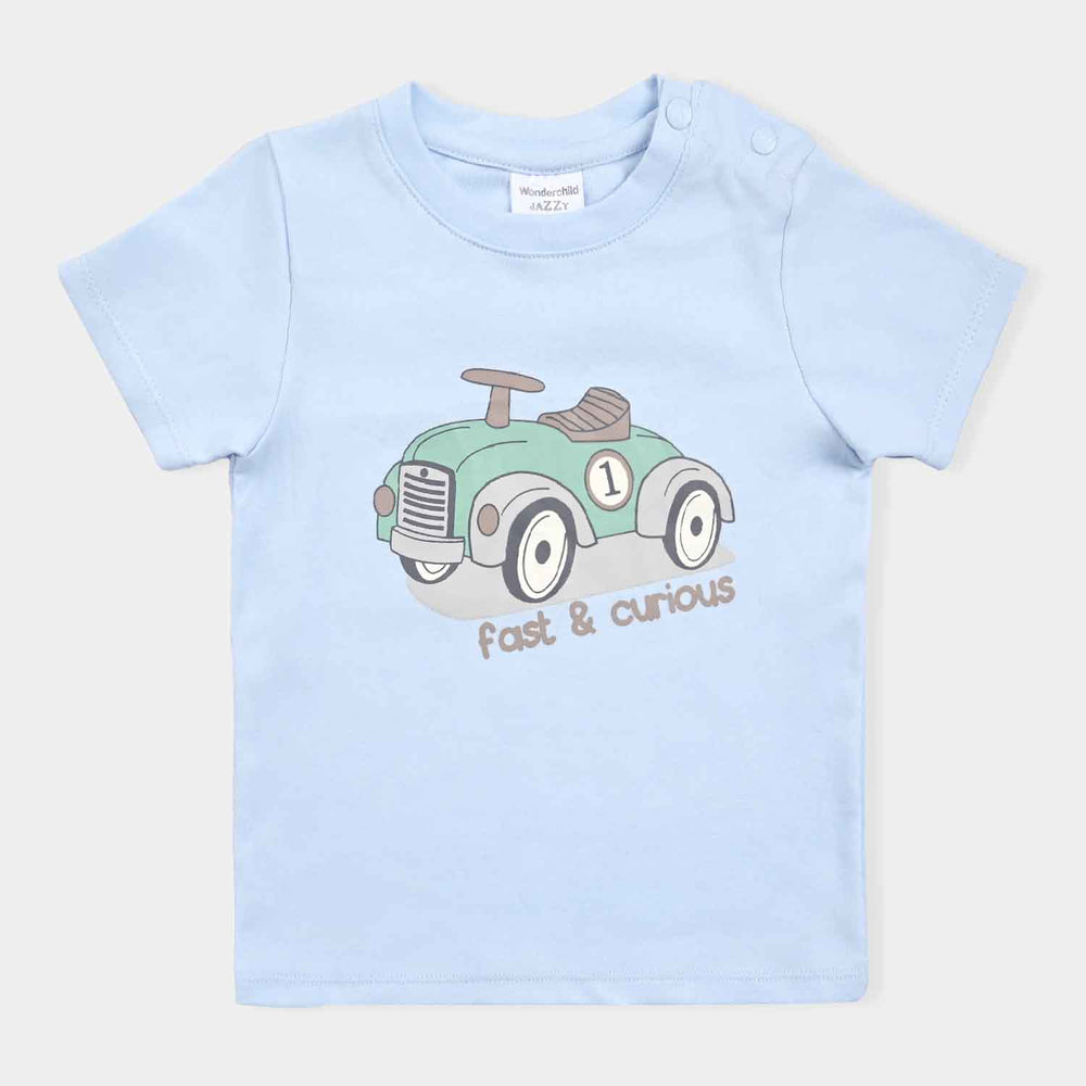 Infant Boys Cotton Interlock Suit -L.Blue