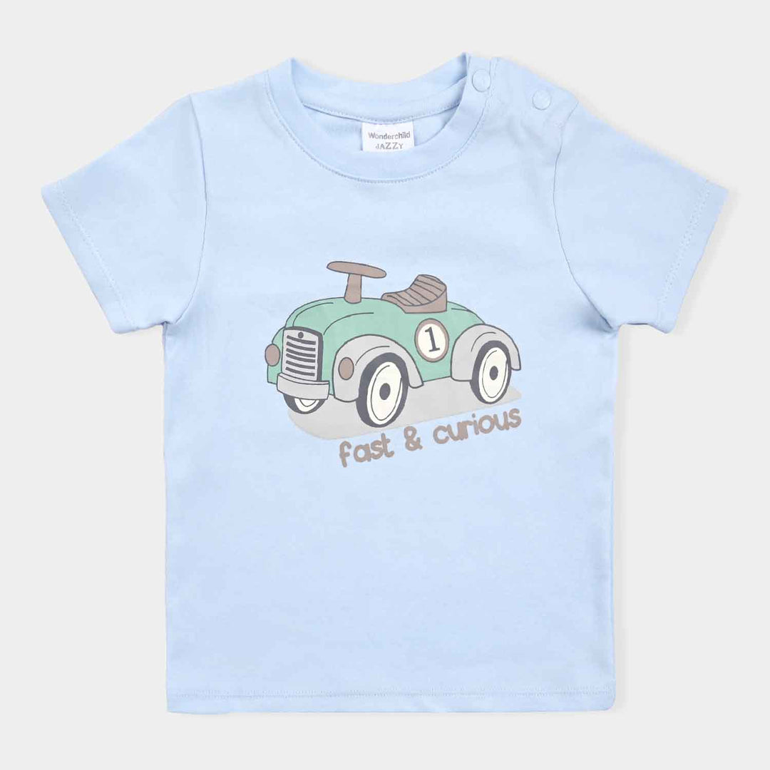 Infant Boys Cotton Interlock Suit -L.Blue