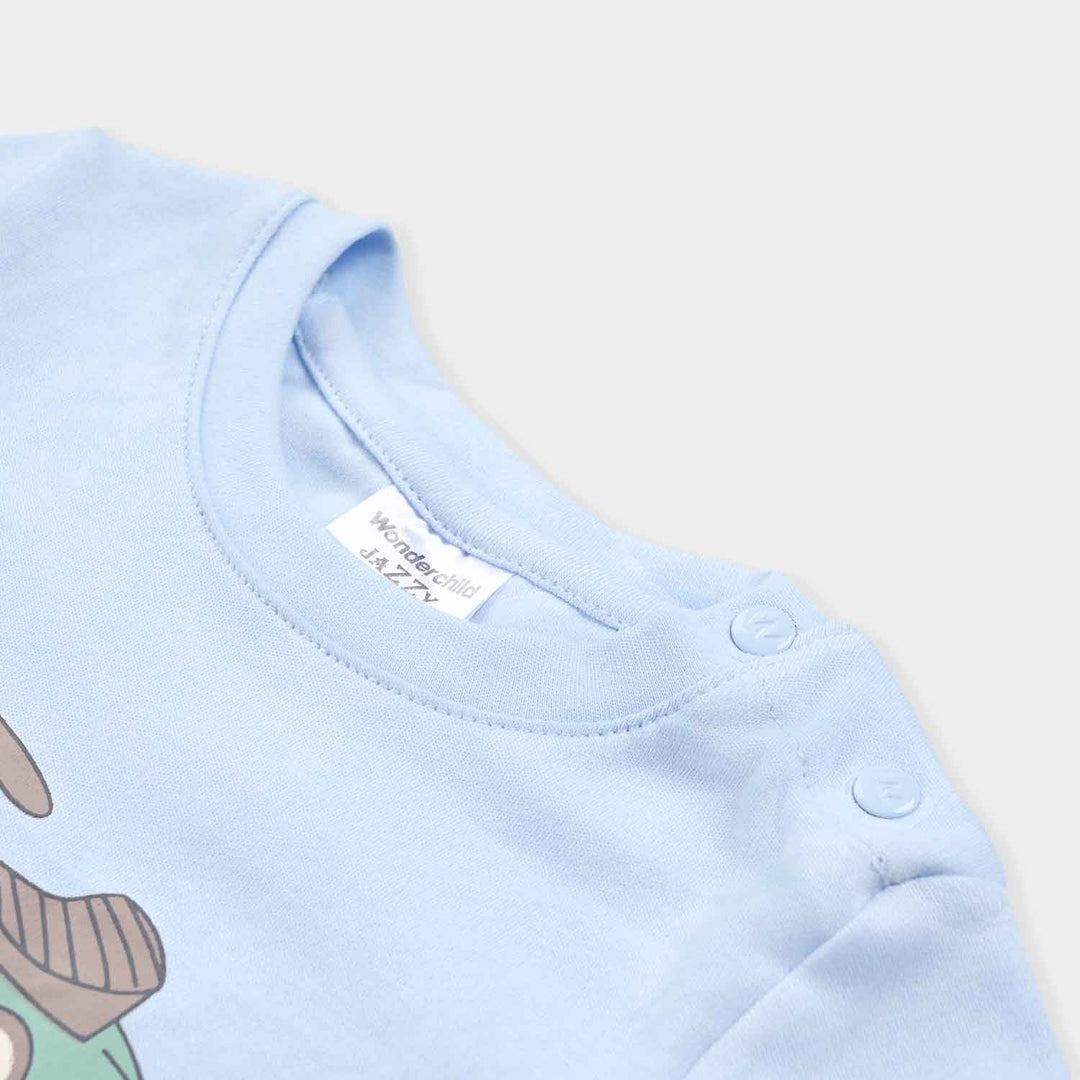 Infant Boys Cotton Interlock Suit -L.Blue