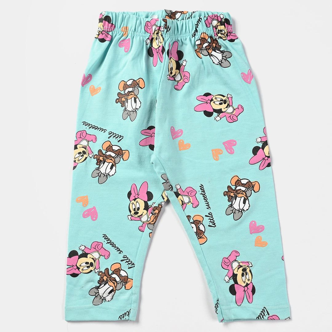 Infant Girls Poly Cotton Jersey Night Suit-T.Turauise