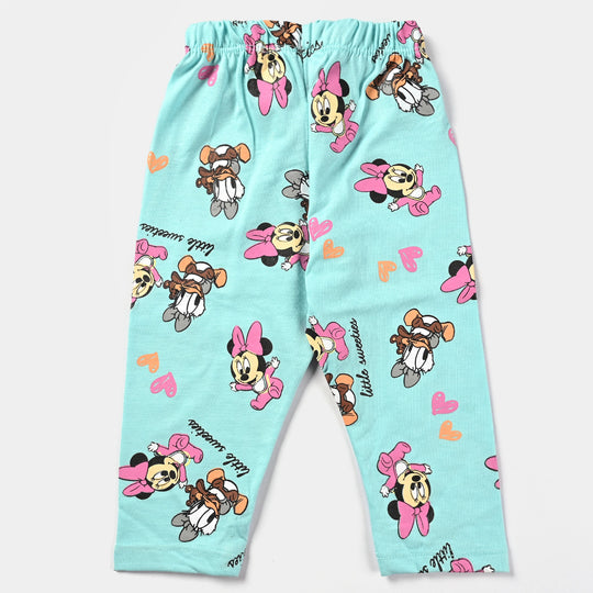 Infant Girls Poly Cotton Jersey Night Suit-T.Turauise