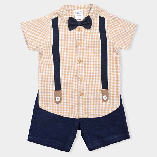 Infant Boys Cotton Interlock Suit -L.B Check