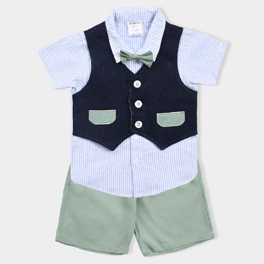 Infant Boys Cotton Interlock Suit -NAVY