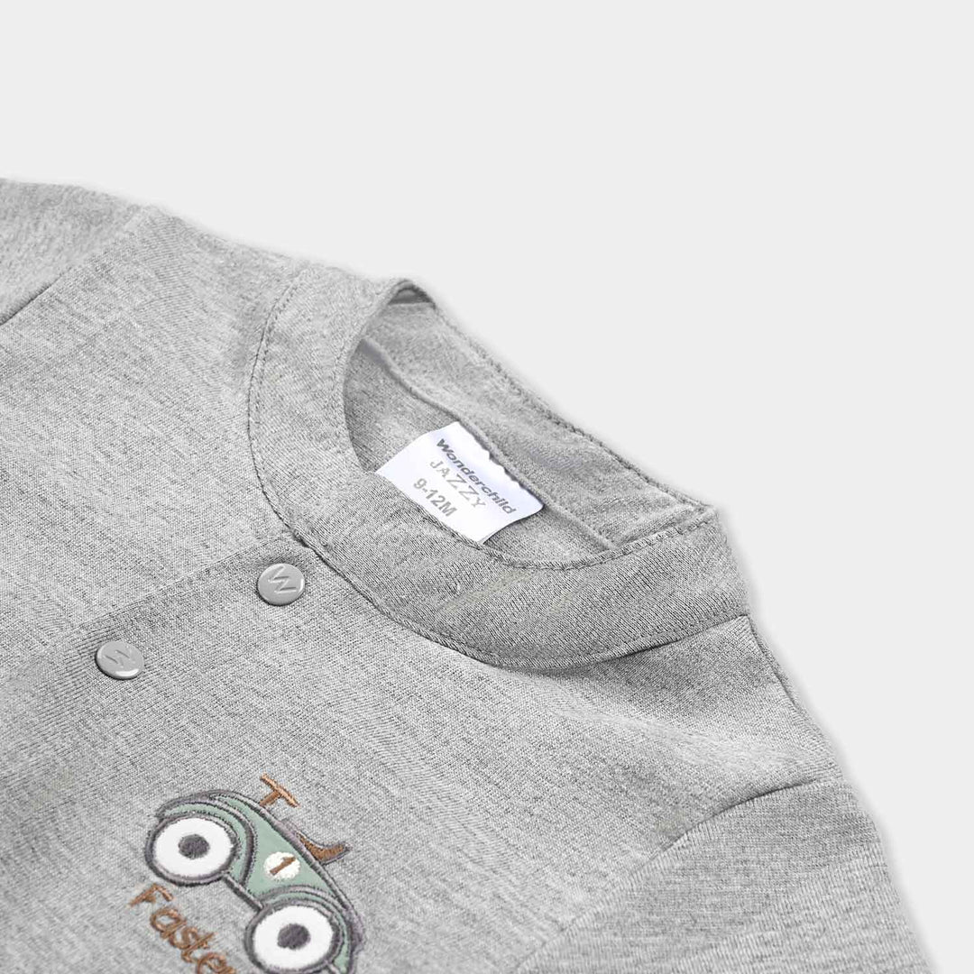 Infant Boys Cotton Interlock Suit -GREY