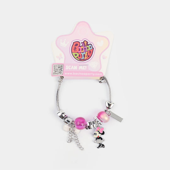Silver-Plated Snake Chain Charm Bracelet