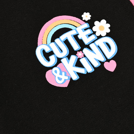 Infant Girls Fleece Pajama Cute & Kind-BLACK