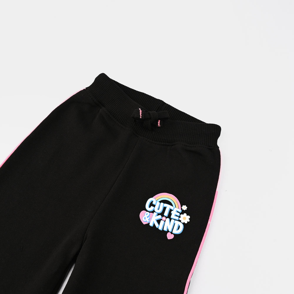 Infant Girls Fleece Pajama Cute & Kind-BLACK