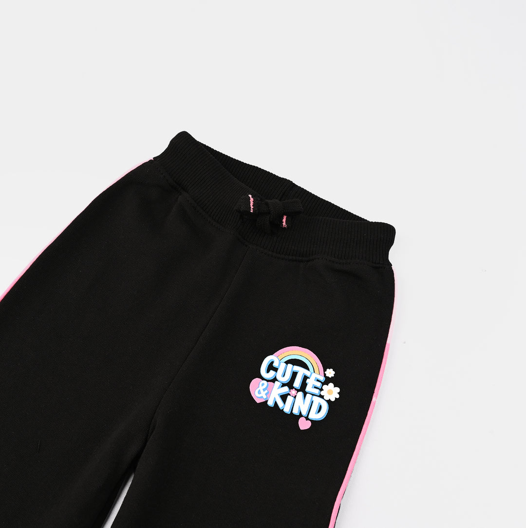 Infant Girls Fleece Pajama Cute & Kind-BLACK