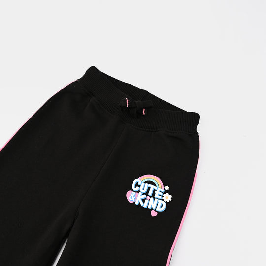 Infant Girls Fleece Pajama Cute & Kind-BLACK