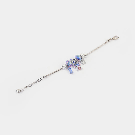 Silver-Plated Snake Chain Charm Bracelet