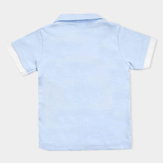 Infant Boys Cotton Interlock Suit -Blue/Grey