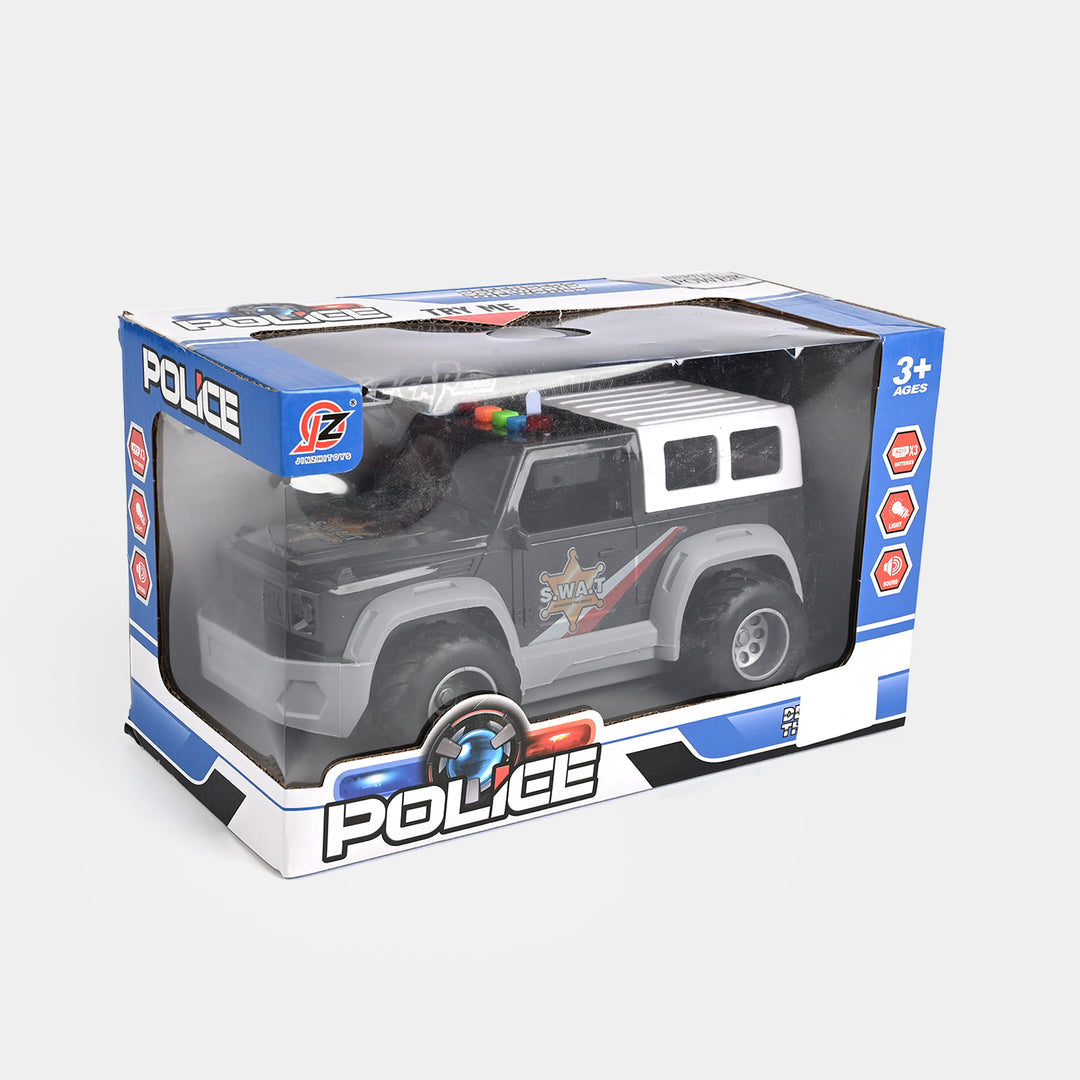 Friction Police Jeep With Light & Sound For Kids