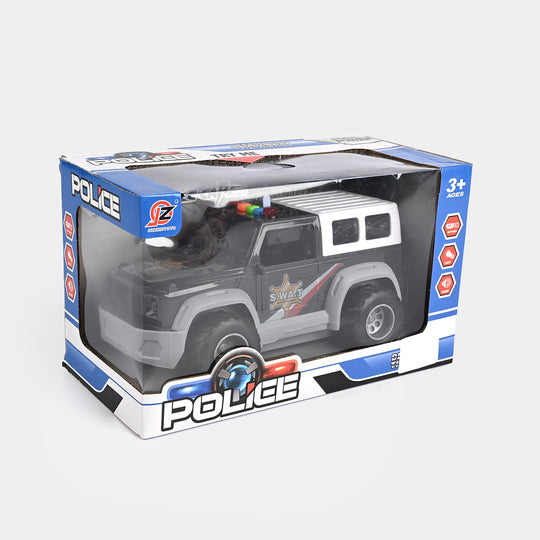 Friction Police Jeep With Light & Sound For Kids