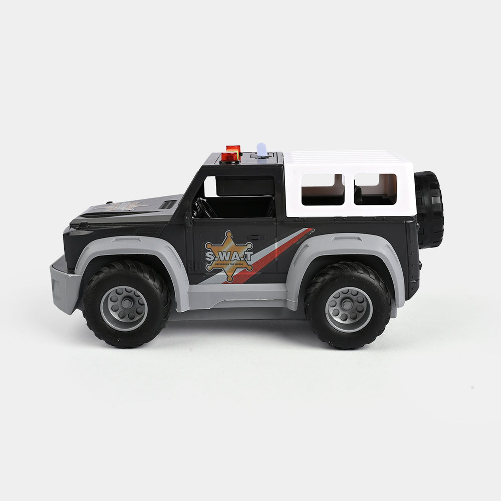 Friction Police Jeep With Light & Sound For Kids