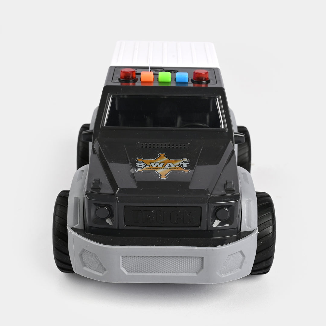 Friction Police Jeep With Light & Sound For Kids