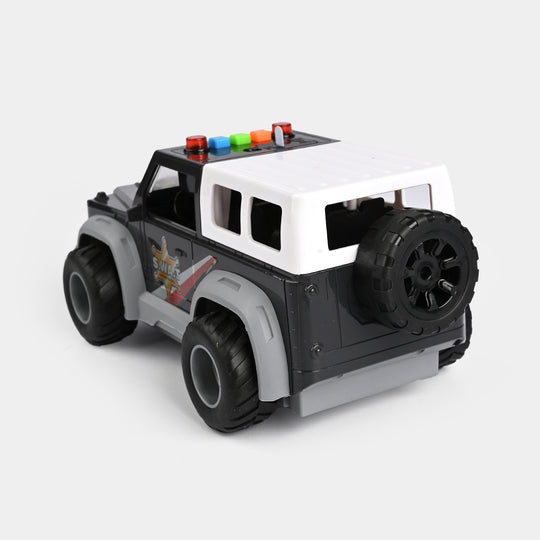 Friction Police Jeep With Light & Sound For Kids