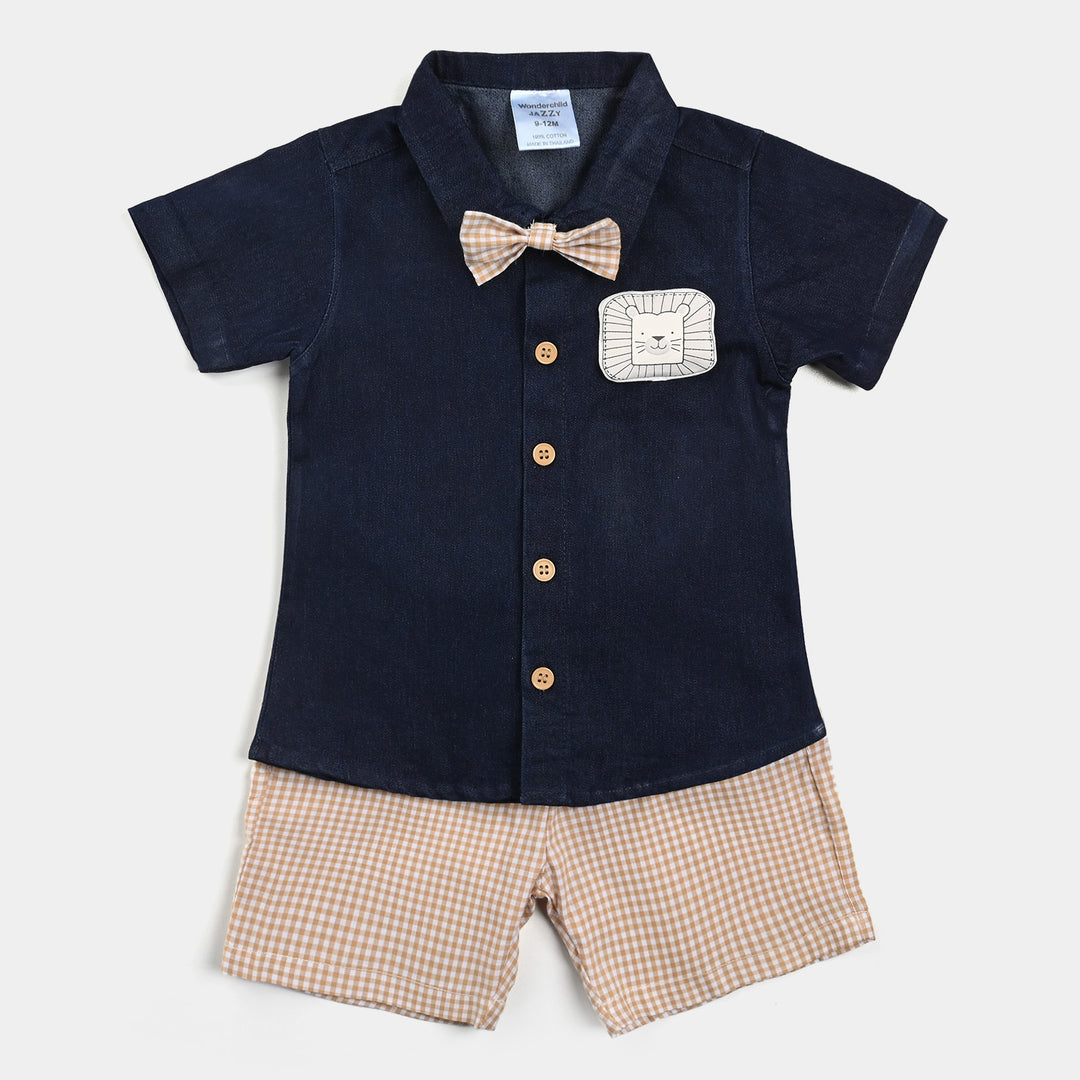 Infant Boys Cotton Interlock Suit -NAVY