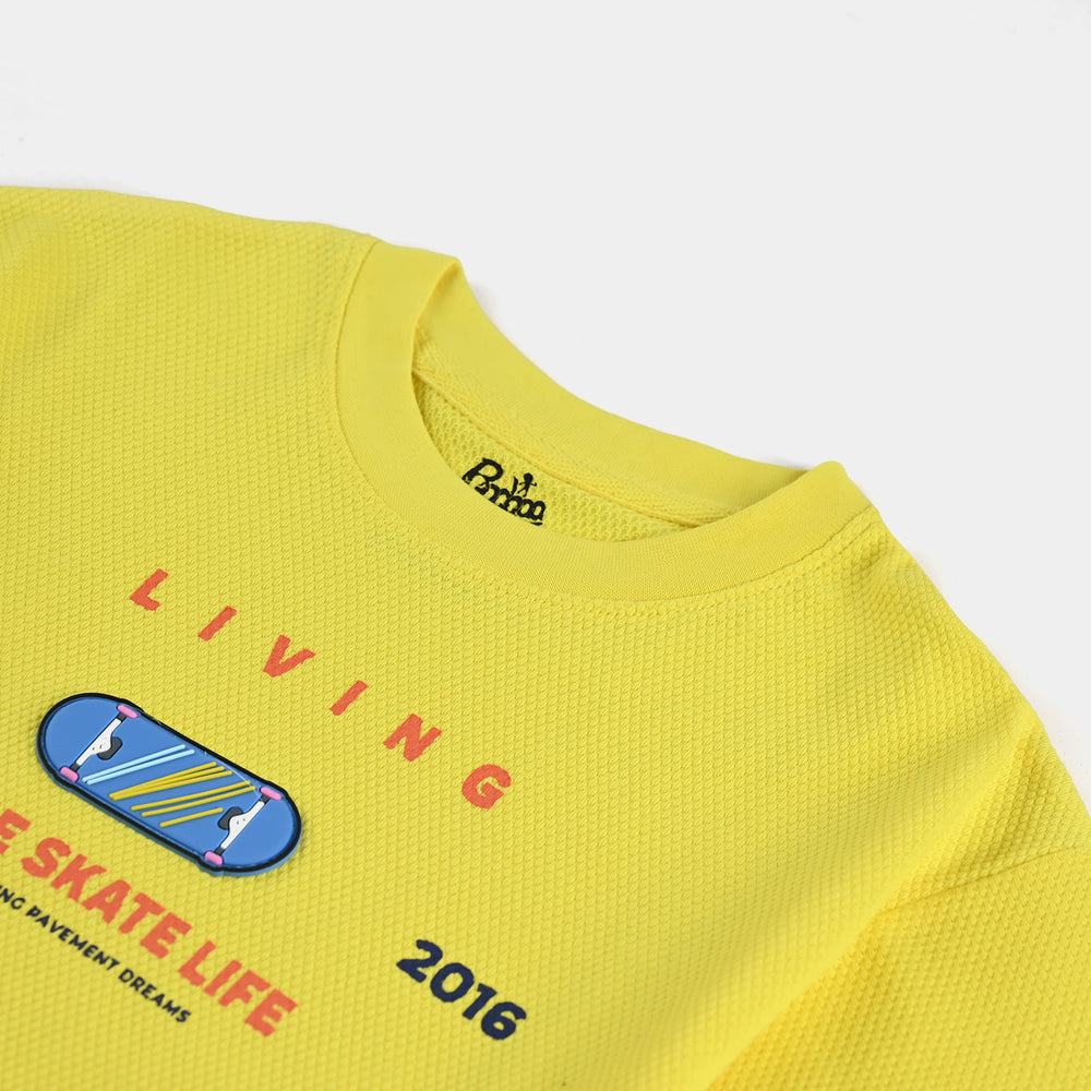 Boys Jumbo Pique T-Shirt H/S Skate Life-Yellow