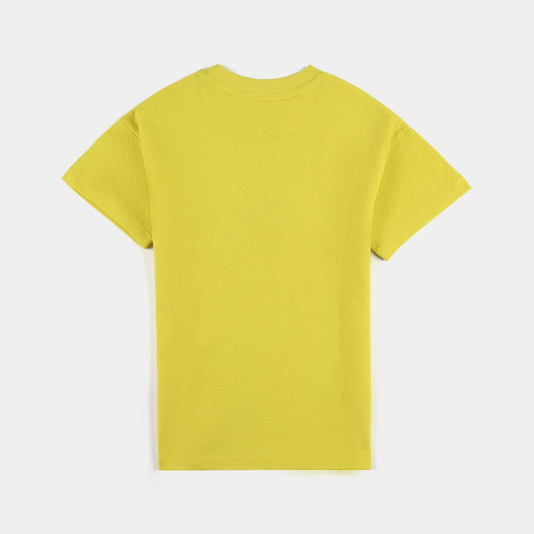 Boys Jumbo Pique T-Shirt H/S Skate Life-Yellow