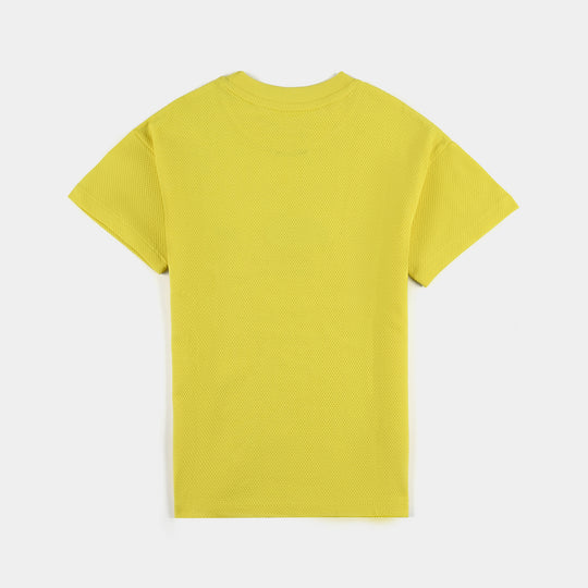 Boys Jumbo Pique T-Shirt H/S Skate Life-Yellow