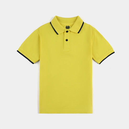 Boys Jumbo Pique Polo Basic-B.Yellow