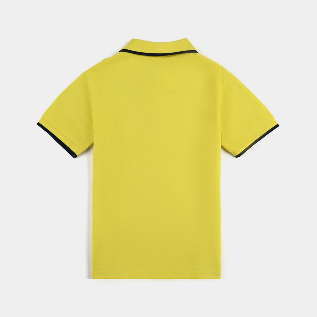 Boys Jumbo Pique Polo Basic-B.Yellow