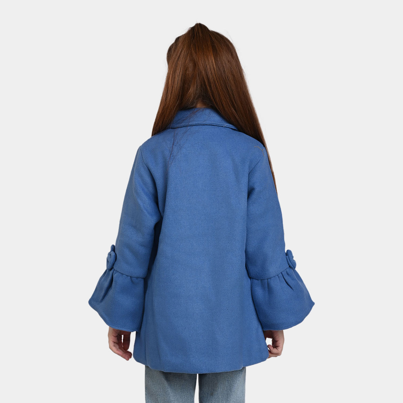 Girls Wool Woven Jacket - Blue