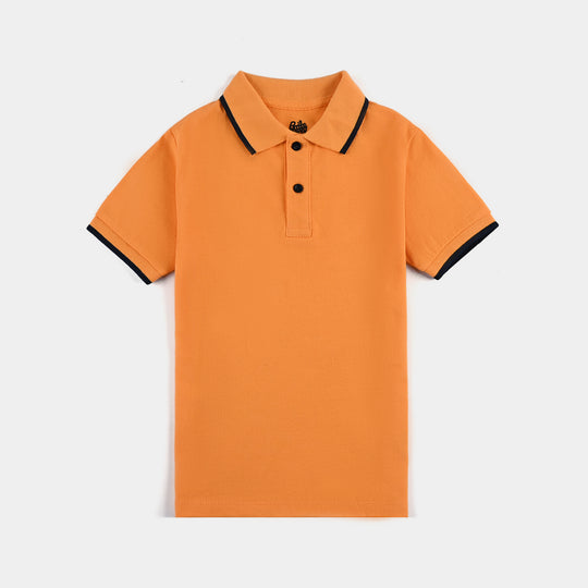 Boys Jumbo Pique Polo Basic-B.Orange