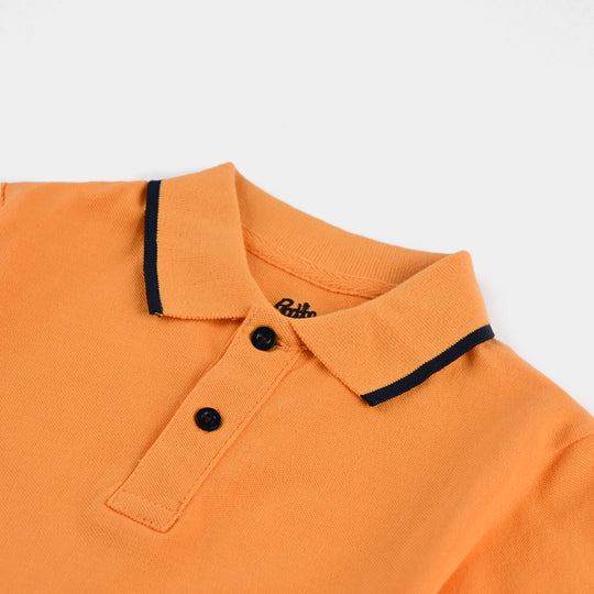 Boys Jumbo Pique Polo Basic-B.Orange