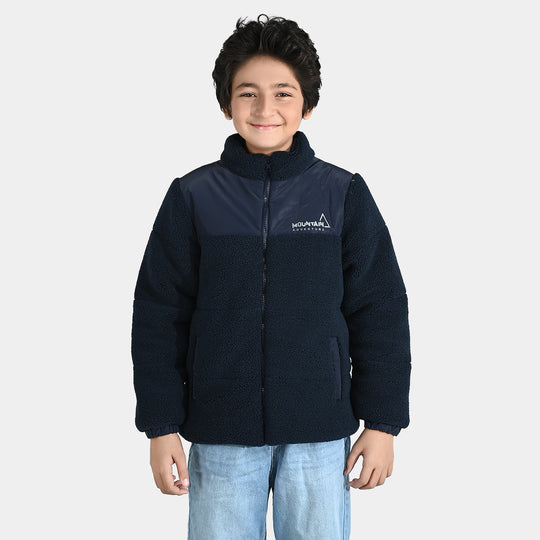 Boys Quilted Jacket (Mountain) - BLUE