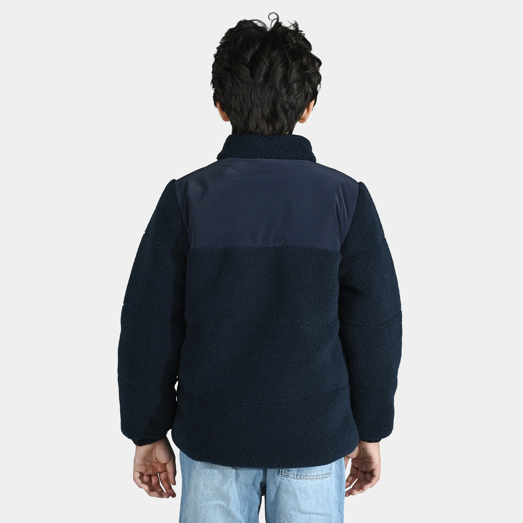 Boys Quilted Jacket (Mountain) - BLUE