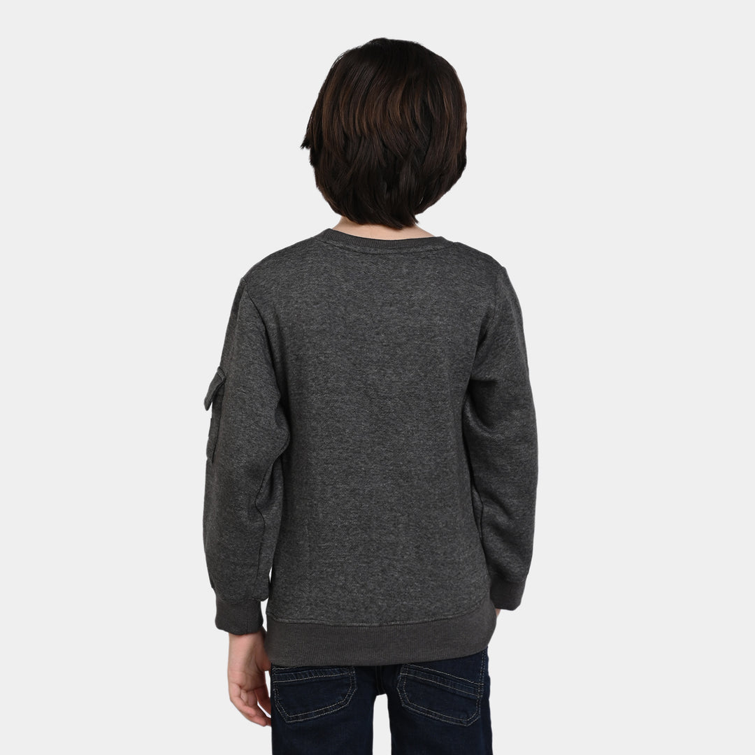 Boys Fleece Sweatshirt Super stars-D Grey