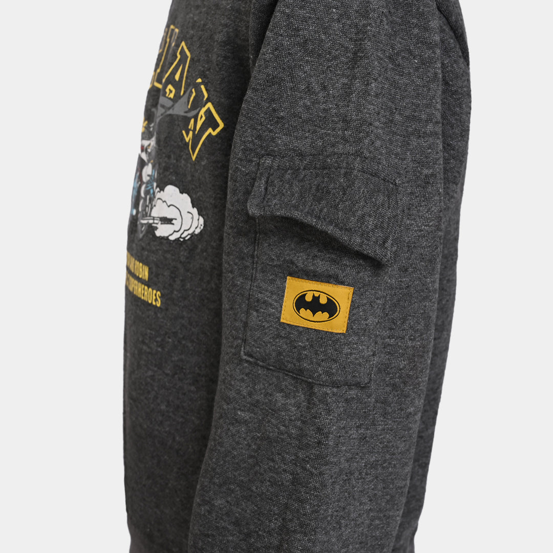 Boys Fleece Sweatshirt Super stars-D Grey