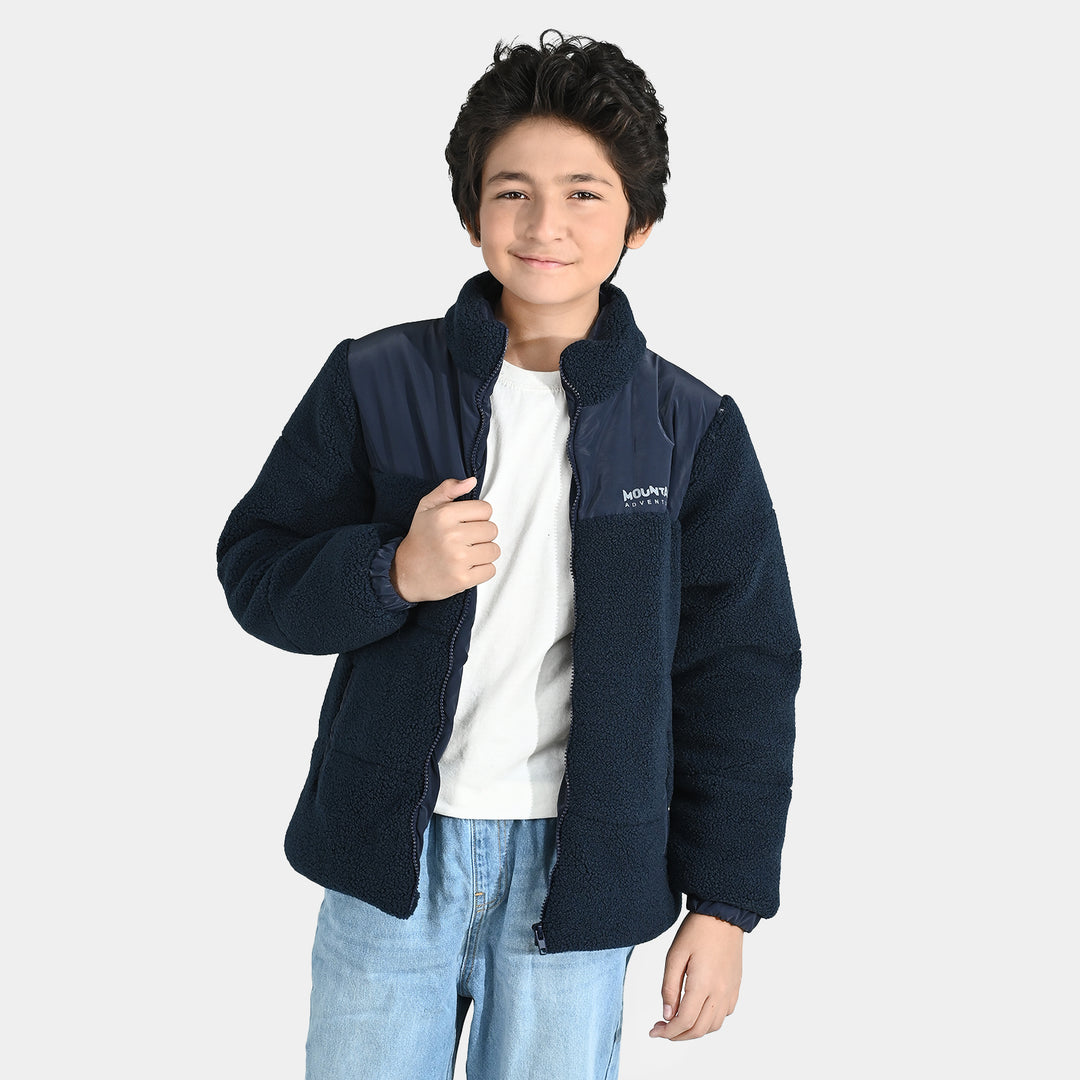 Boys Quilted Jacket (Mountain) - BLUE