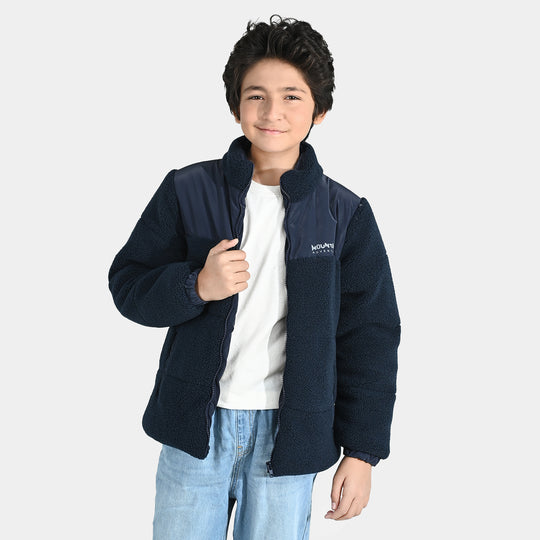 Boys Quilted Jacket (Mountain) - BLUE