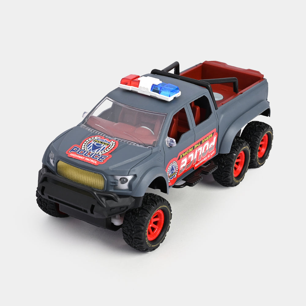 Remote-Controlled 6-Wheel Police Pickup Truck