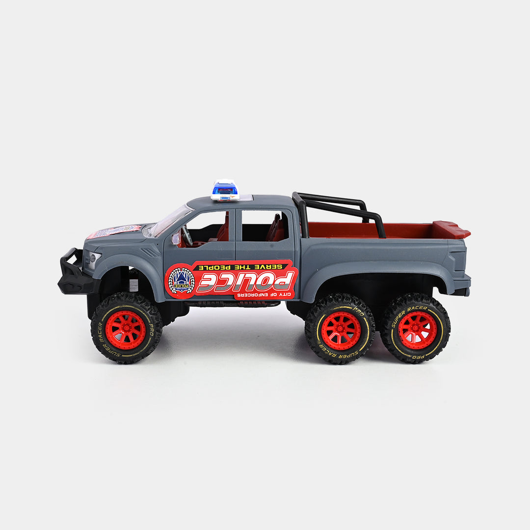 Remote-Controlled 6-Wheel Police Pickup Truck