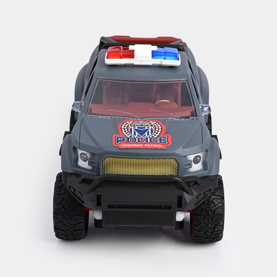 Remote-Controlled 6-Wheel Police Pickup Truck