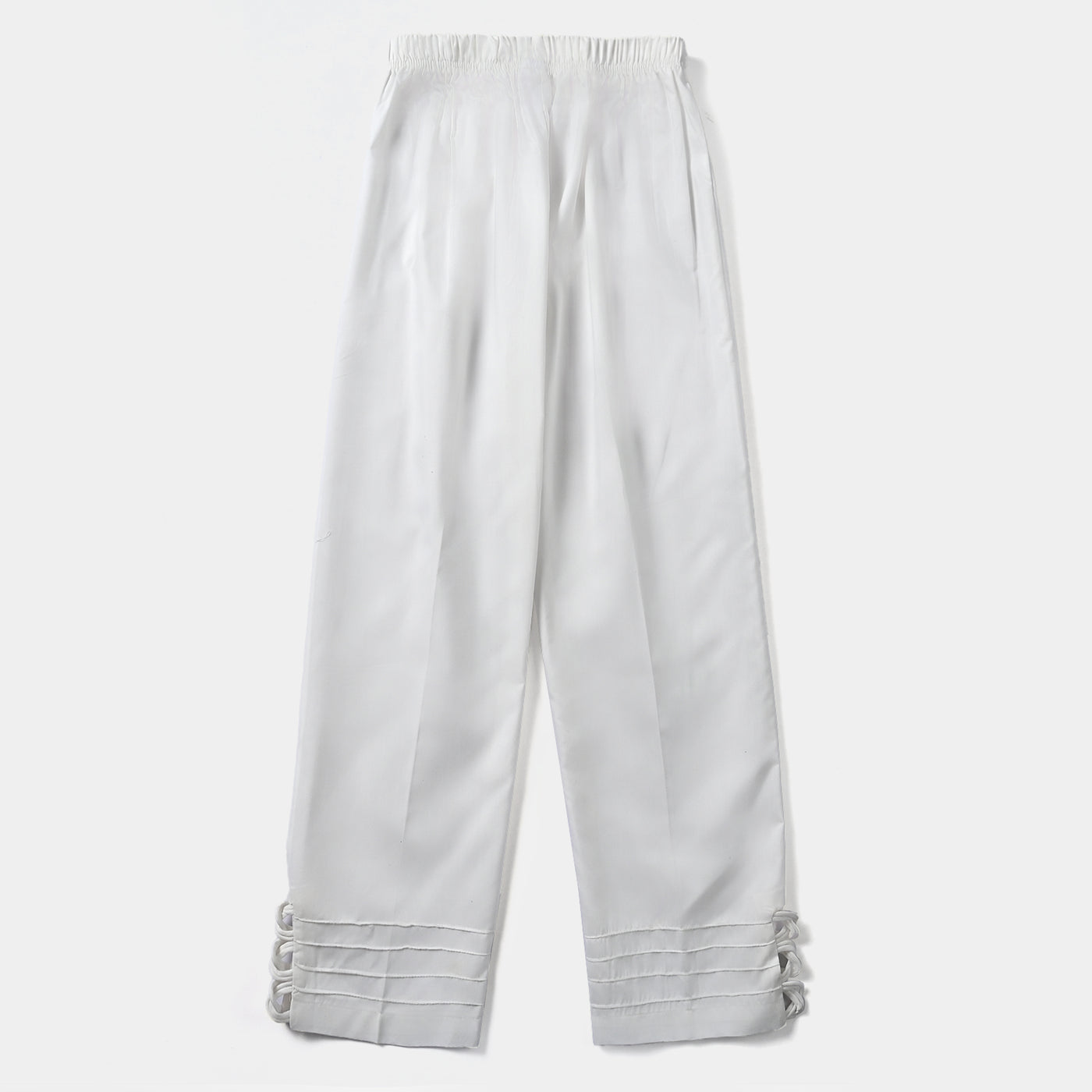 Girls Cotton Loops Pant-White