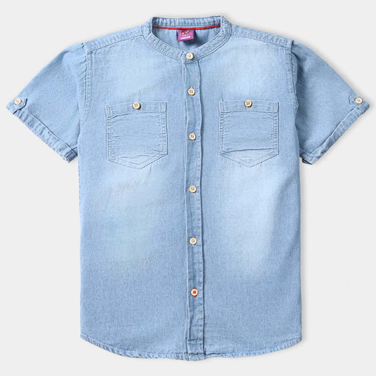 Boys Denim Shirt Pocket Styling-MD.Blue