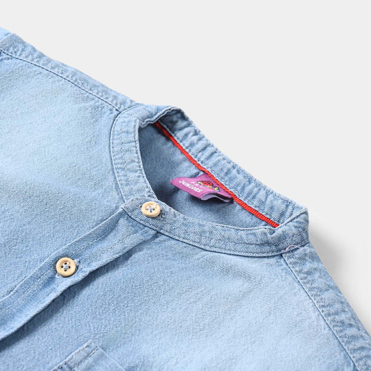 Boys Denim Shirt Pocket Styling-MD.Blue