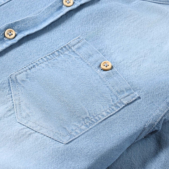 Boys Denim Shirt Pocket Styling-MD.Blue