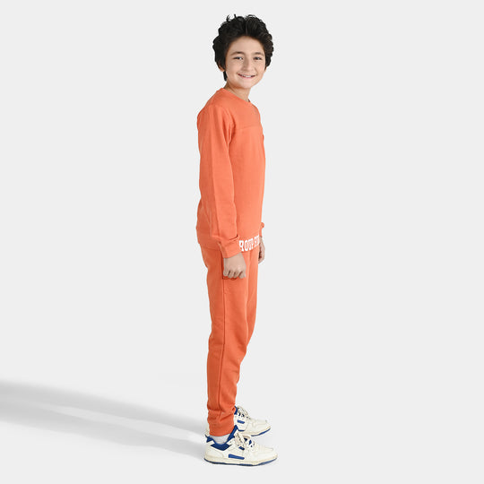 Boys Jersey/Terry 2 Piece Suit - Orange