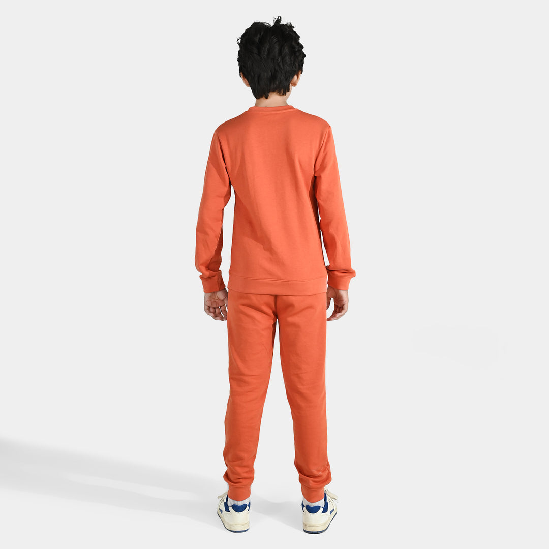 Boys Jersey/Terry 2 Piece Suit - Orange